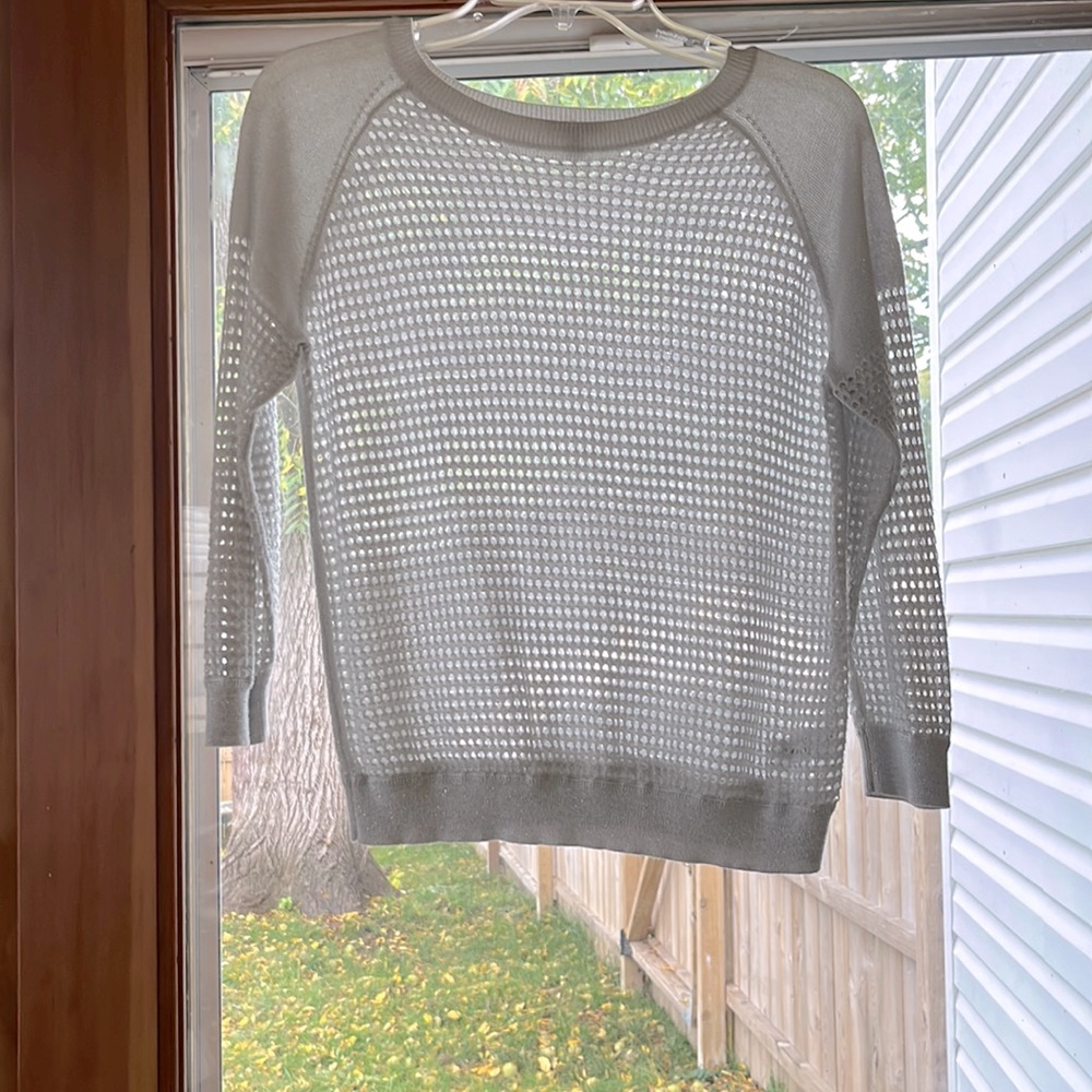 Express, light silver shimmer club sweater